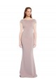 Long Cap Sleeves Stretch Crepe Dusty Pink Mermaid Formal Evening Gown / Prom Dress / Bridesmaid Dress Colchester