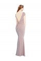 Long Cap Sleeves Stretch Crepe Dusty Pink Mermaid Formal Evening Gown / Prom Dress / Bridesmaid Dress Colchester