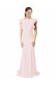 Sweep Train Ruffle Sleeves Stretch Crepe Pink Mermaid, Sheath Black Tie Prom Dress / Bridesmaid Dress Colchester