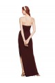 Long Sleeveless Stretch Crepe Burgundy Gold Strapless Sheath Formal Evening Gown / Prom Dress / Bridesmaid Dress Colchester