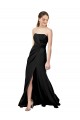 Long Sleeveless Stretch Crepe Black Sheath Formal Dress / Bridesmaid Dress Colchester