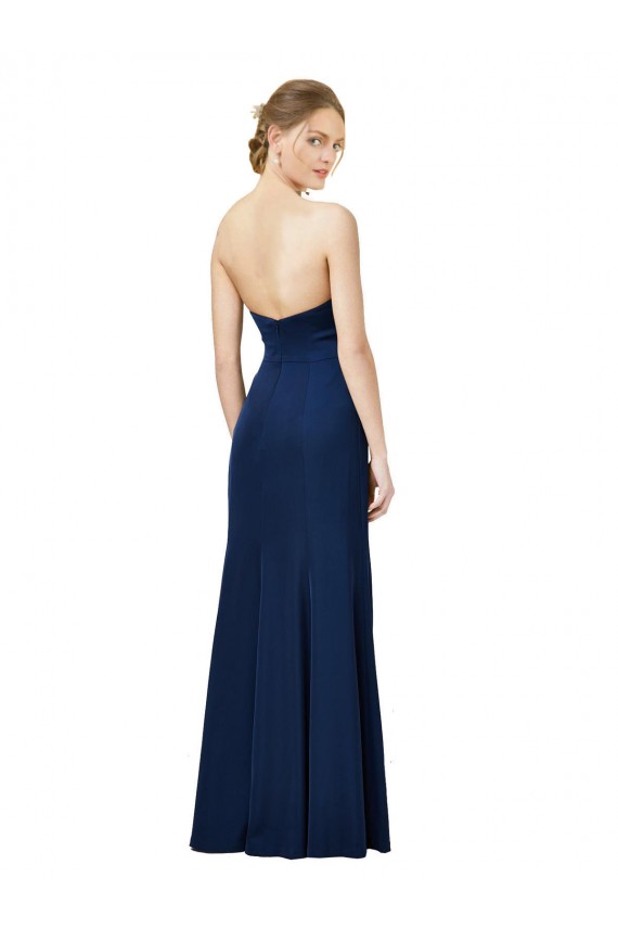 Long Sleeveless Stretch Crepe Black Sheath Formal Dress / Bridesmaid Dress Colchester