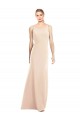 Long Sleeveless Stretch Crepe Nude Bateau Neck Trumpet Semi Formal Evening Dress / Prom Dress / Bridesmaid Dress Colchester