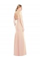 Long Sleeveless Stretch Crepe Nude Bateau Neck Trumpet Semi Formal Evening Dress / Prom Dress / Bridesmaid Dress Colchester
