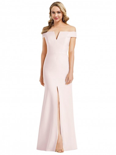 Long Sleeveless Stretch Crepe Pink Trumpet Bridesmaid Dress / Evening Dress Colchester