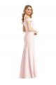 Long Sleeveless Stretch Crepe Pink Trumpet Bridesmaid Dress / Evening Dress Colchester