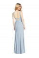 Long Sleeveless Stretch Crepe Light Sky Blue Trumpet Formal Evening Gown / Bridesmaid Dress Colchester