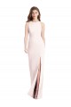Long Sleeveless Stretch Crepe Pink Trumpet Semi Formal Evening Dress / Prom Dress / Bridesmaid Dress Colchester