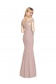 Long Sleeveless Stretch Crepe Dusty Pink Trumpet Semi Formal Evening Dress / Prom Dress / Bridesmaid Dress Colchester