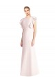 Long Cap Sleeves Stretch Crepe Pink Trumpet Formal Dress / Bridesmaid Dress Colchester