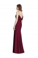 Long Sleeveless Stretch Crepe Burgundy Gold Trumpet Semi Formal Evening Dress / Bridesmaid Dress Colchester