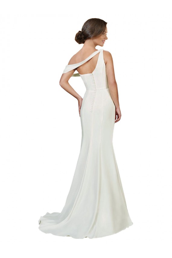 Sweep Train Sleeveless Stretch Crepe Ivory Sheath Formal Evening Gown / Prom Dress / Bridesmaid Dress Colchester