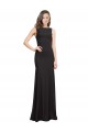 Long Sleeveless Stretch Crepe Black Bateau Neck Mermaid Prom Dress / Bridesmaid Dress Colchester