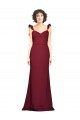 Long Sleeveless Stretch Crepe Burgundy Mermaid Prom Dress / Bridesmaid Dress Colchester