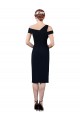 Cocktail Length Sleeveless Stretch Crepe Dark Navy Mermaid Formal Evening Gown / Prom Dress / Bridesmaid Dress Colchester