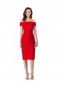 Cocktail Length Sleeveless Stretch Crepe Red Sheath Formal Evening Gown / Prom Dress / Bridesmaid Dress Colchester