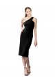 Cocktail Length Sleeveless Stretch Crepe Black Sheath Formal Evening Gown / Prom Dress / Bridesmaid Dress Colchester