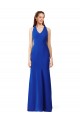 Long Sleeveless Stretch Crepe Royal Blue V-Neck Mermaid Formal Evening Gown / Prom Dress / Bridesmaid Dress Colchester