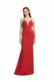 Long Sleeveless Stretch Crepe Red Spaghetti Straps Mermaid Formal Evening Gown / Prom Dress / Bridesmaid Dress Colchester
