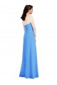 Long Sleeveless Stretch Crepe Peacock Blue Strapless Trumpet Semi Formal Evening Dress / Prom Dress / Bridesmaid Dress Colchester