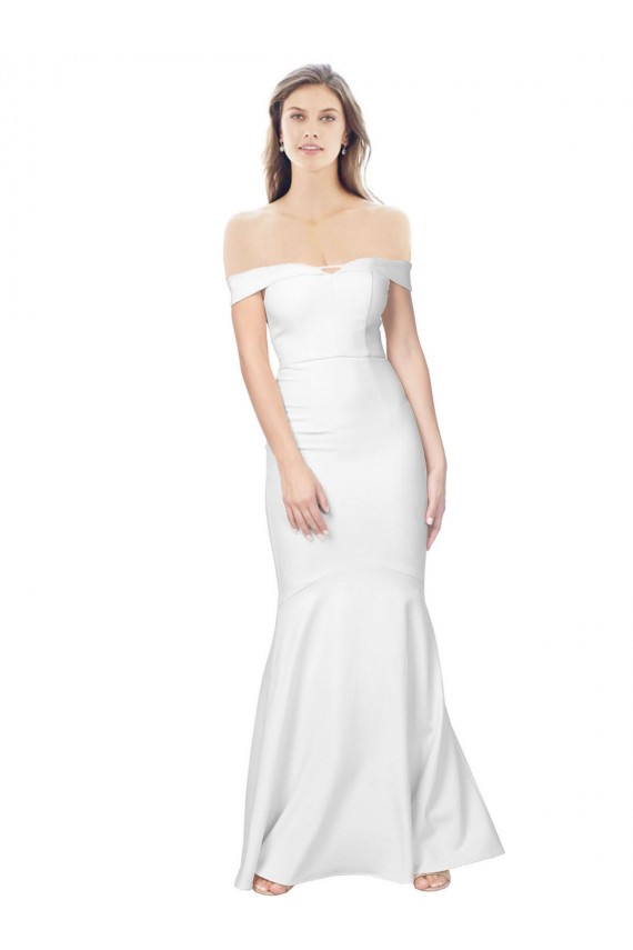 Long Sleeveless Stretch Crepe Ivory Mermaid Formal Dress / Bridesmaid Dress Colchester