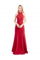 Long Sleeveless Stretch Crepe Red Halter Neck A-Line Formal Evening Gown / Prom Dress / Bridesmaid Dress Colchester