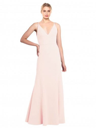 Long Sleeveless Stretch Crepe Pink A-Line Formal Evening Gown / Prom Dress / Bridesmaid Dress Colchester