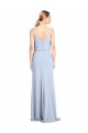 Long Sleeveless Stretch Crepe Light Sky Blue Sheath Formal Dress / Bridesmaid Dress Colchester