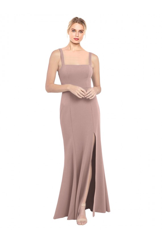 Long Sleeveless Stretch Crepe Dusty Pink Mermaid Prom Dress / Bridesmaid Dress Colchester