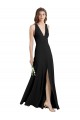 Long Sleeveless Stretch Crepe Black Halter Neck Sheath Formal Evening Gown / Prom Dress / Bridesmaid Dress Colchester