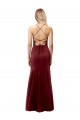 Long Sleeveless Stretch Crepe Burgundy Gold Mermaid Formal Evening Gown / Prom Dress / Bridesmaid Dress Colchester