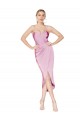 Knee Length Sleeveless Stretch Crepe Orchid Mermaid High Low Evening Gown / Prom Dress / Bridesmaid Dress Colchester