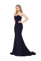 Sweep Train Sleeveless Stretch Crepe Dark Navy Mermaid Formal Evening Gown / Prom Dress / Bridesmaid Dress Colchester