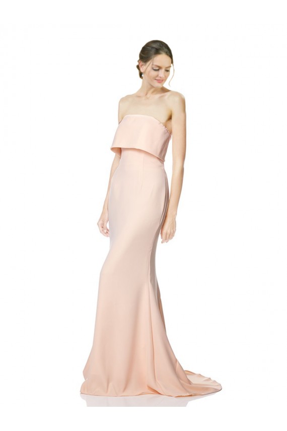Long Sleeveless Stretch Crepe Nude Mermaid Black Tie Evening Gown / Prom Dress / Bridesmaid Dress Colchester