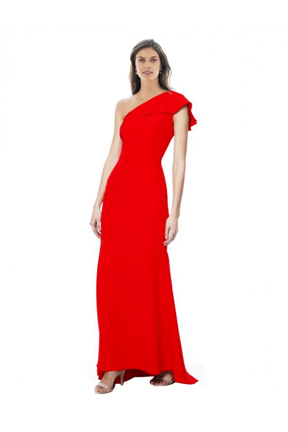 Long Sleeveless Stretch Crepe Red Mermaid Formal Dress / Bridesmaid Dress Colchester