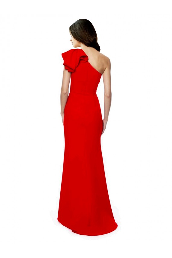 Long Sleeveless Stretch Crepe Red Mermaid Formal Dress / Bridesmaid Dress Colchester