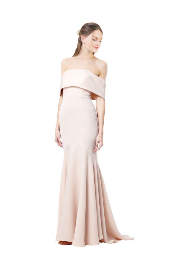 Long Sleeveless Stretch Crepe Nude Mermaid Formal Evening Gown / Prom Dress / Bridesmaid Dress Colchester