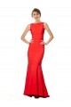 Long Sleeveless Stretch Crepe Red Mermaid Bridesmaid Dress / Evening Gowns Colchester