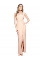 Long Sleeveless Stretch Crepe Nude Square Neck Sheath Formal Evening Gown / Prom Dress / Bridesmaid Dress Colchester