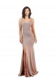 Long Sleeveless Stretch Crepe Dusty Pink Mermaid Black Tie Evening Gown / Prom Dress / Bridesmaid Dress Colchester