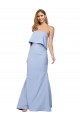 Long Sleeveless Stretch Crepe Light Sky Blue A-Line Formal Dress / Bridesmaid Dress Colchester