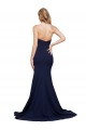 Sweep Train Sleeveless Stretch Crepe Dark Navy A-Line Formal Evening Gown / Prom Dress / Bridesmaid Dress Colchester