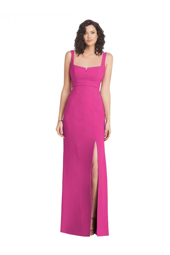 Long Sleeveless Stretch Crepe Fuchsia Trumpet Semi Formal Evening Dress / Prom Dress / Bridesmaid Dress Colchester