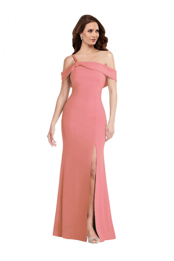 Long Sleeveless Stretch Crepe Hot Pink Trumpet Semi Formal Evening Dress / Prom Dress / Bridesmaid Dress Colchester