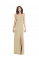 Long Sleeveless Stretch Crepe Champagne Trumpet Formal Evening Gown / Prom Dress / Bridesmaid Dress Colchester