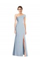 Long Sleeveless Stretch Crepe Light Sky Blue Off the Shoulder Trumpet Formal Evening Gown / Prom Dress / Bridesmaid Dress Colchester