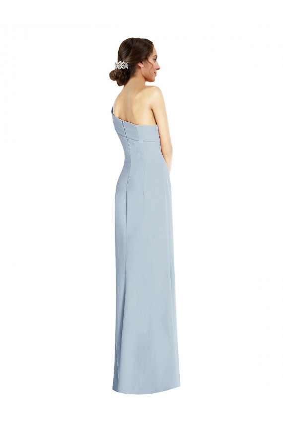 Long Sleeveless Stretch Crepe Light Sky Blue Off the Shoulder Trumpet Formal Evening Gown / Prom Dress / Bridesmaid Dress Colchester