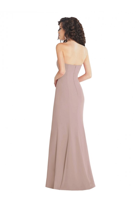 Long Sleeveless Stretch Crepe Dusty Pink Mermaid Formal Dress / Bridesmaid Dress Colchester