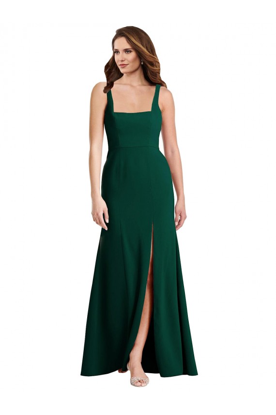 Long Sleeveless Stretch Crepe Midnight Green Trumpet Semi Formal Evening Dress / Prom Dress / Bridesmaid Dress Colchester