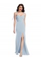 Long Sleeveless Stretch Crepe Light Sky Blue Trumpet Bridesmaid Dress / Formal Dress Colchester